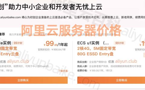 2024年10月阿里云服务器租赁价格表：一年、1个月和1小时收费标准