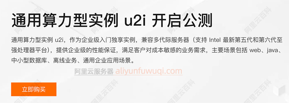 阿里云服务器ECS通用算力型u2i实例