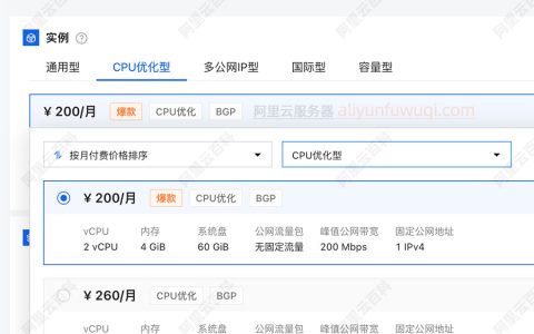 阿里云轻量应用服务器【CPU优化型】性能详解及费用价格表