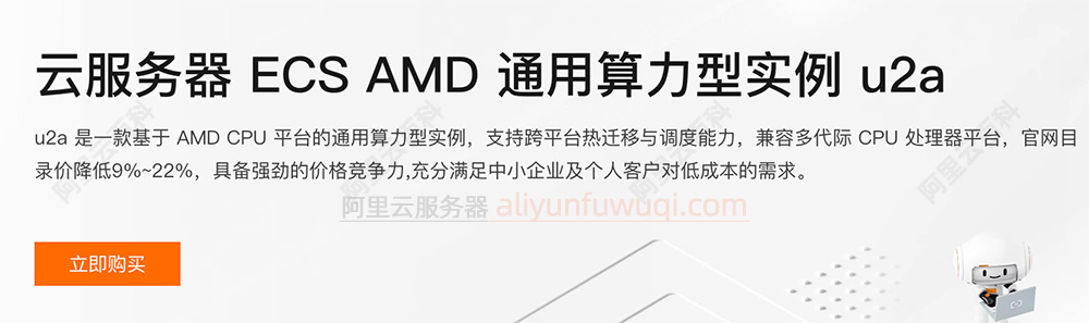 云服务器ECS AMD通用算力型实例u2a