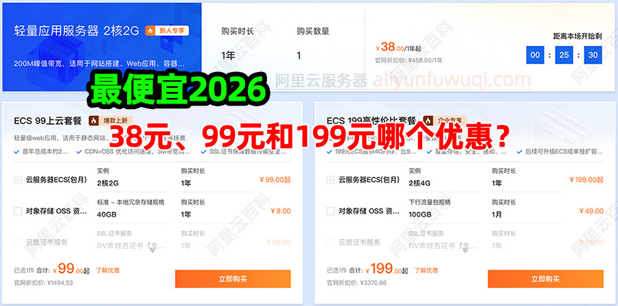 阿里云最便宜服务器配置优惠2026