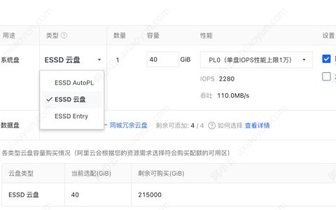 阿里云ECS云盘ESSD AutoPL、ESSD 云盘和ESSD Entry区别及选择方法