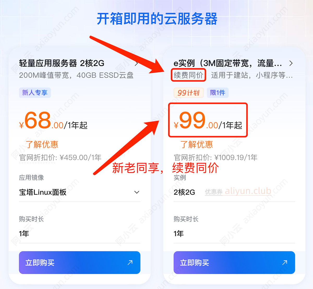 阿里云99元一年云服务器ECS